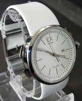 Calvin Klein Women White Leather Strap Watch K0H23101 - Retail $265 (51% off)