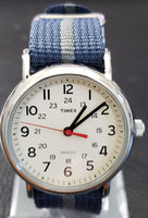 Timex Unisex Weekender Beige Nylon Strap Watch T2N654 - Retail $45 (53% off)