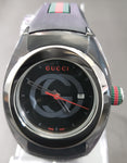 Gucci SYNC Swiss Black Striped Rubber Strap Watch 36mm Unisex Watch YA137301 - Retail $495 (48% off)